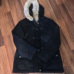 COPY - Michael Kors black coat with fur trim